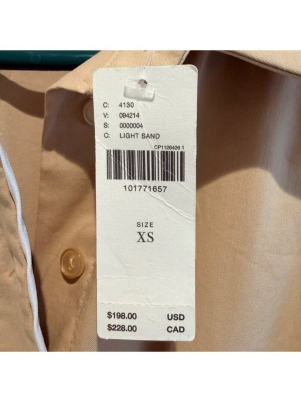 NWT Anthropologie XS The Tobie Shirt Dress by Exquise Light Sand - Picture 11 of 14